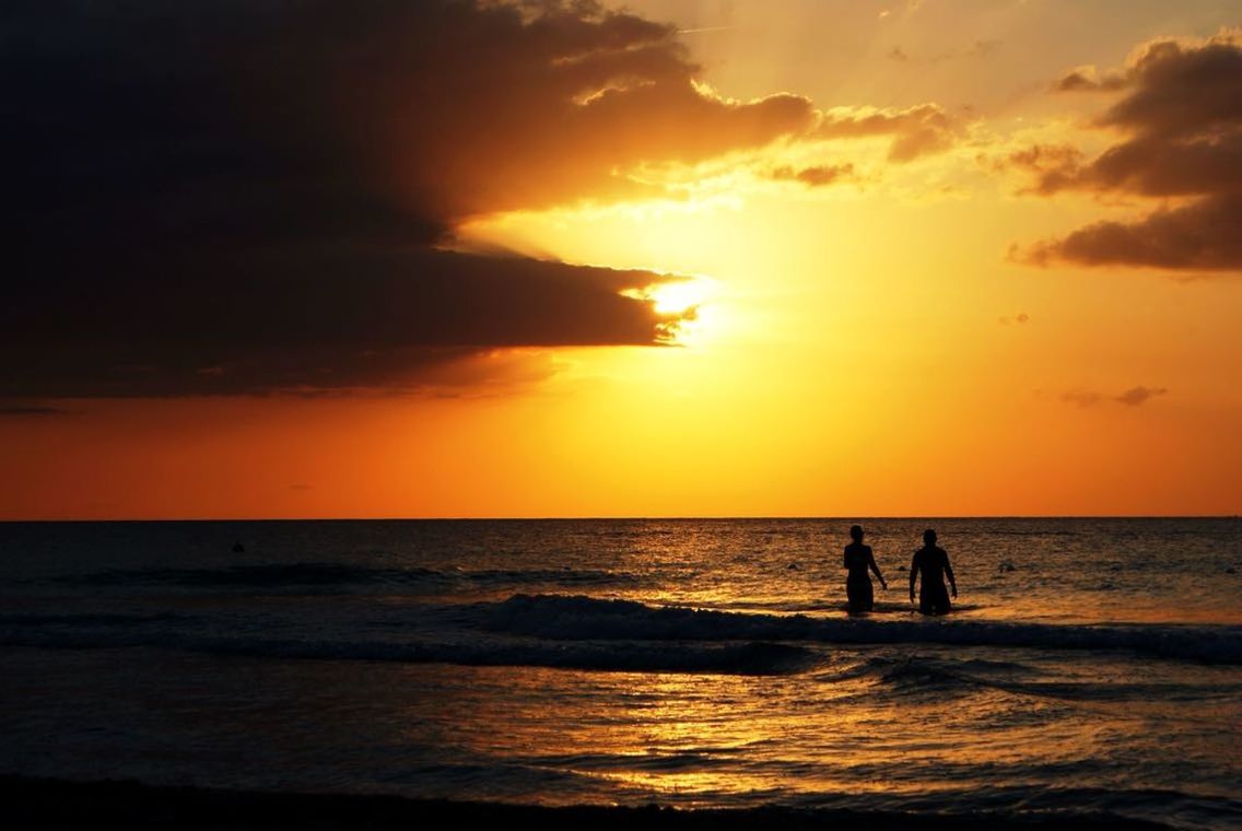 VIEW OF SEA AT SUNSET