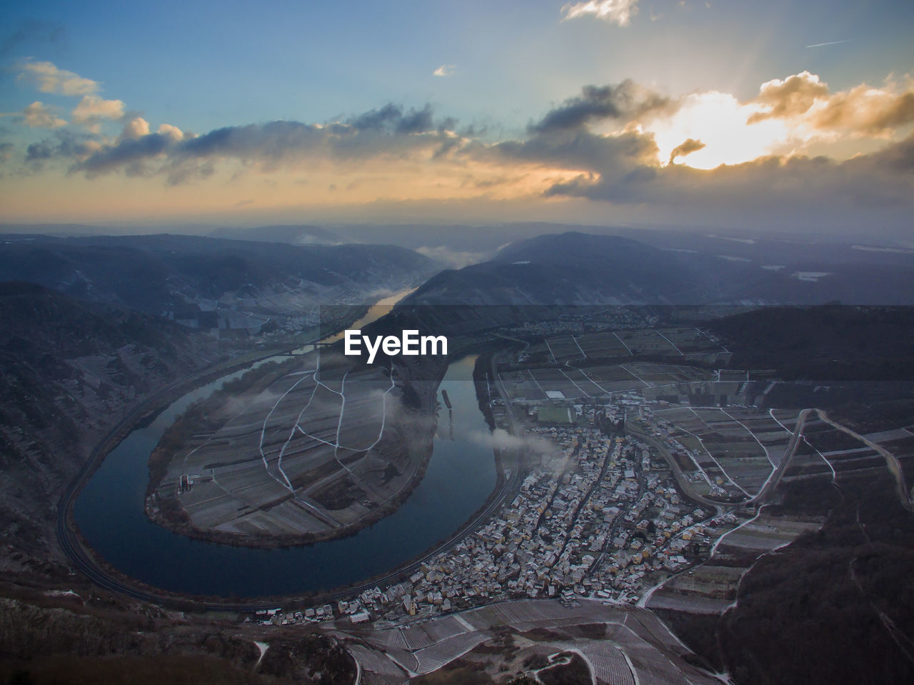 AERIAL VIEW OF SKY AT SUNSET