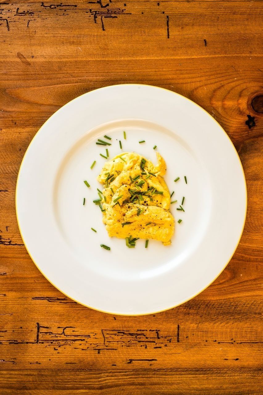 Close-up of prepared egg in plate