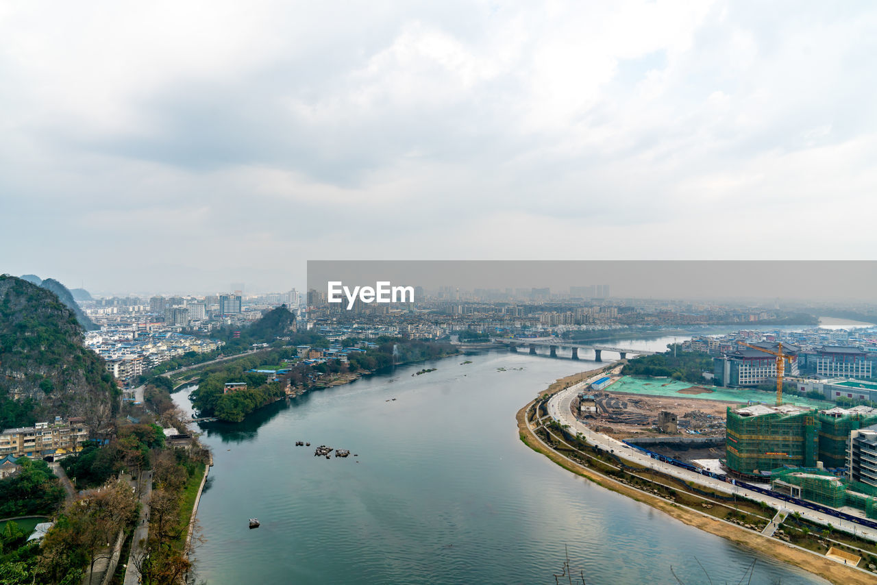 An aerial view of guilin city, guangxi province, china