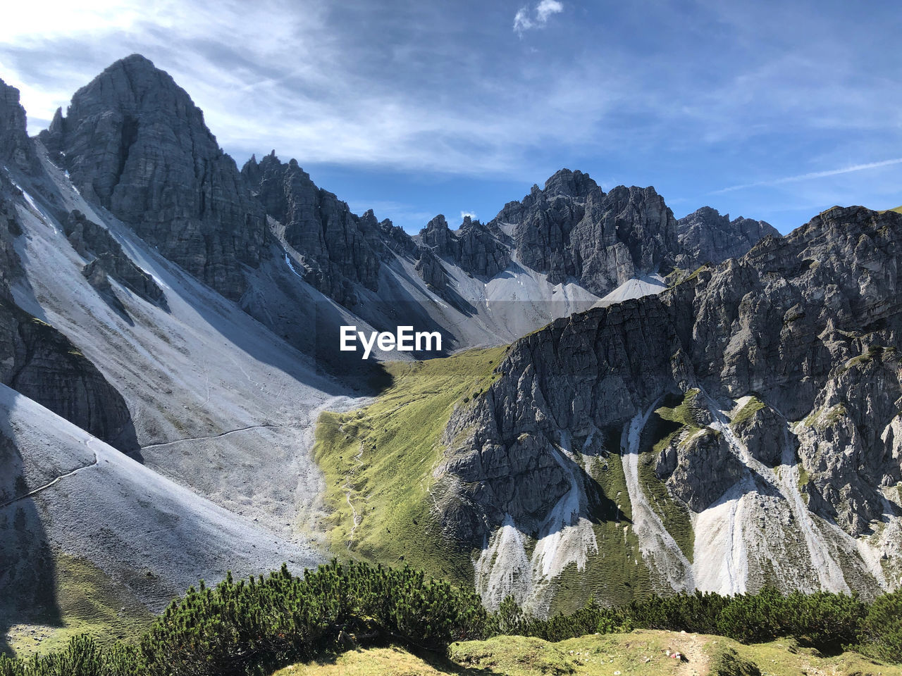 Panoramic view of mountains against sky