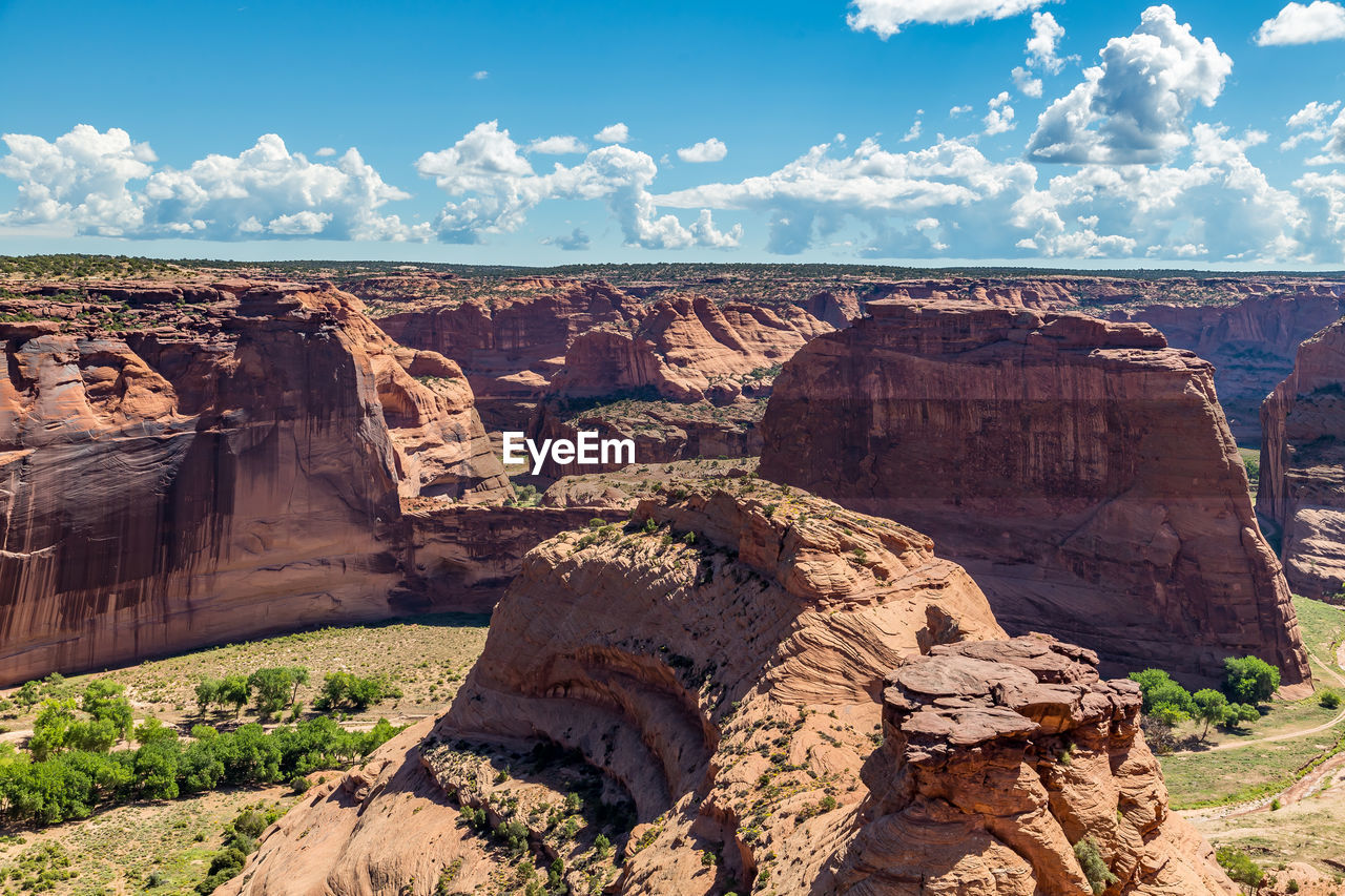 Scenic view of rock formations against sky