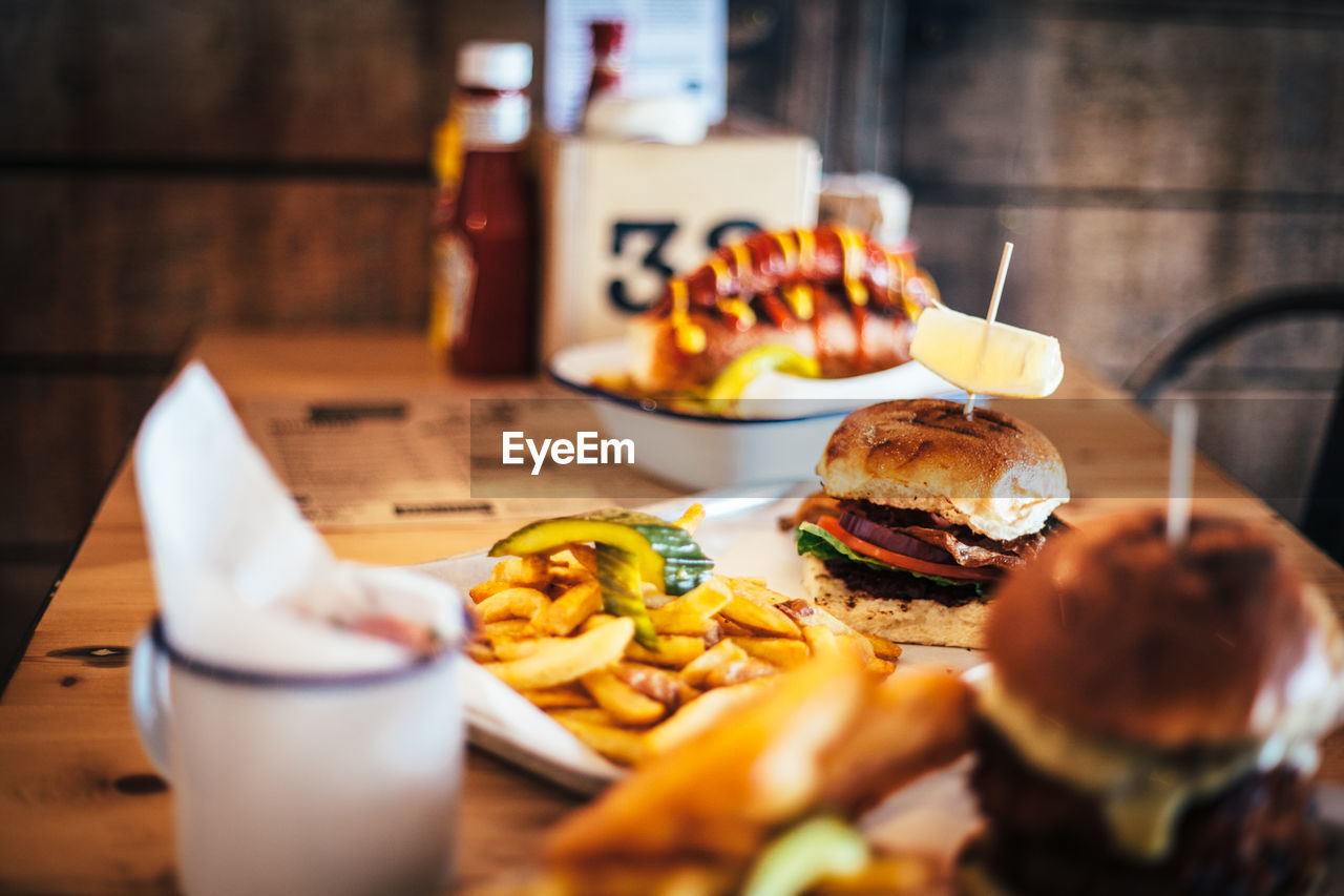 Close-up of food on table