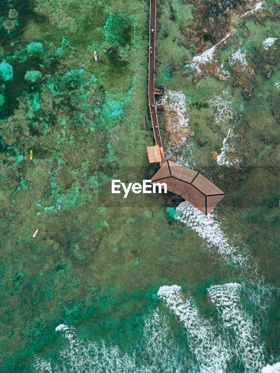 high angle view of bridge over lake