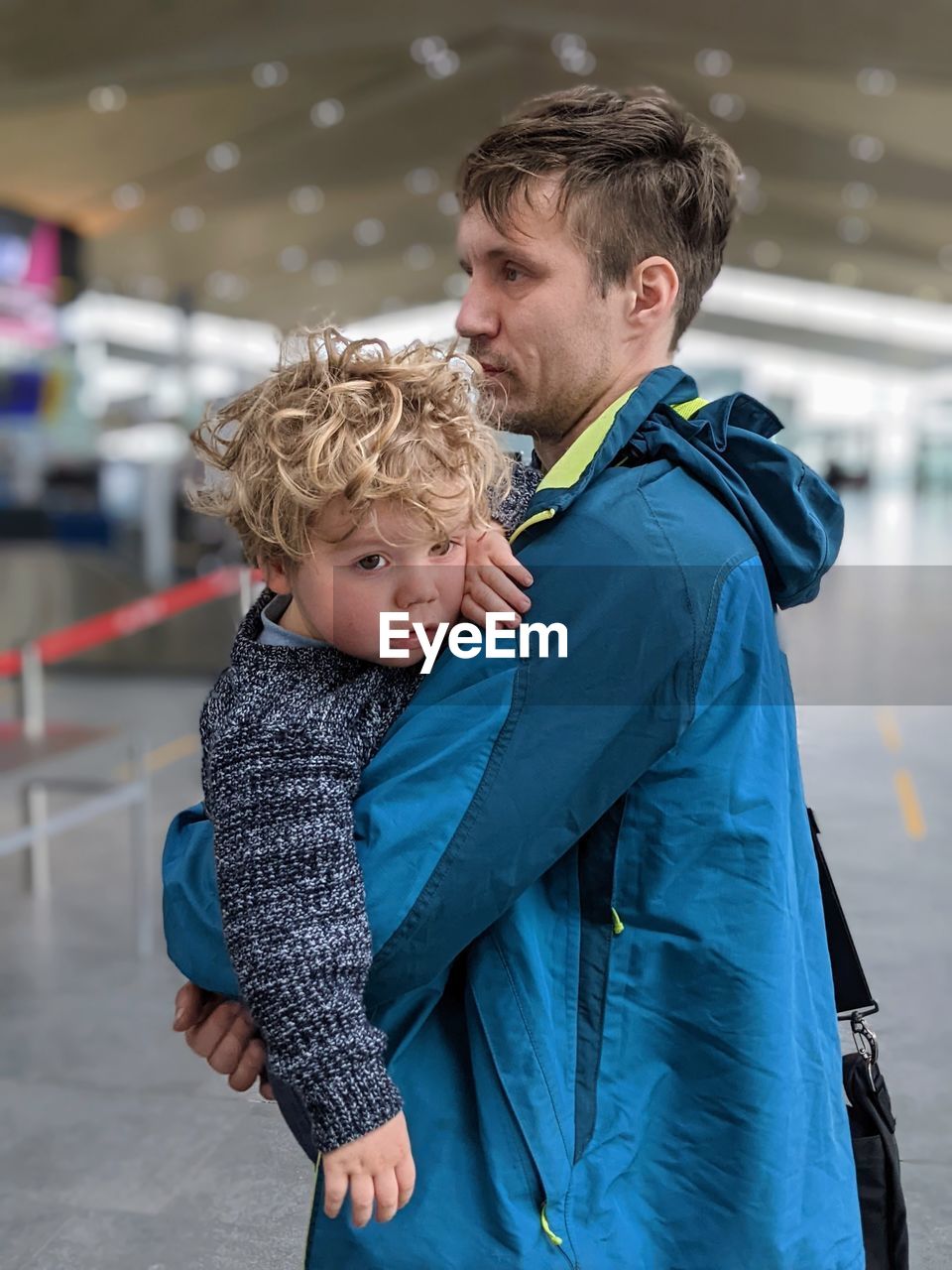 Father and son at the airport 