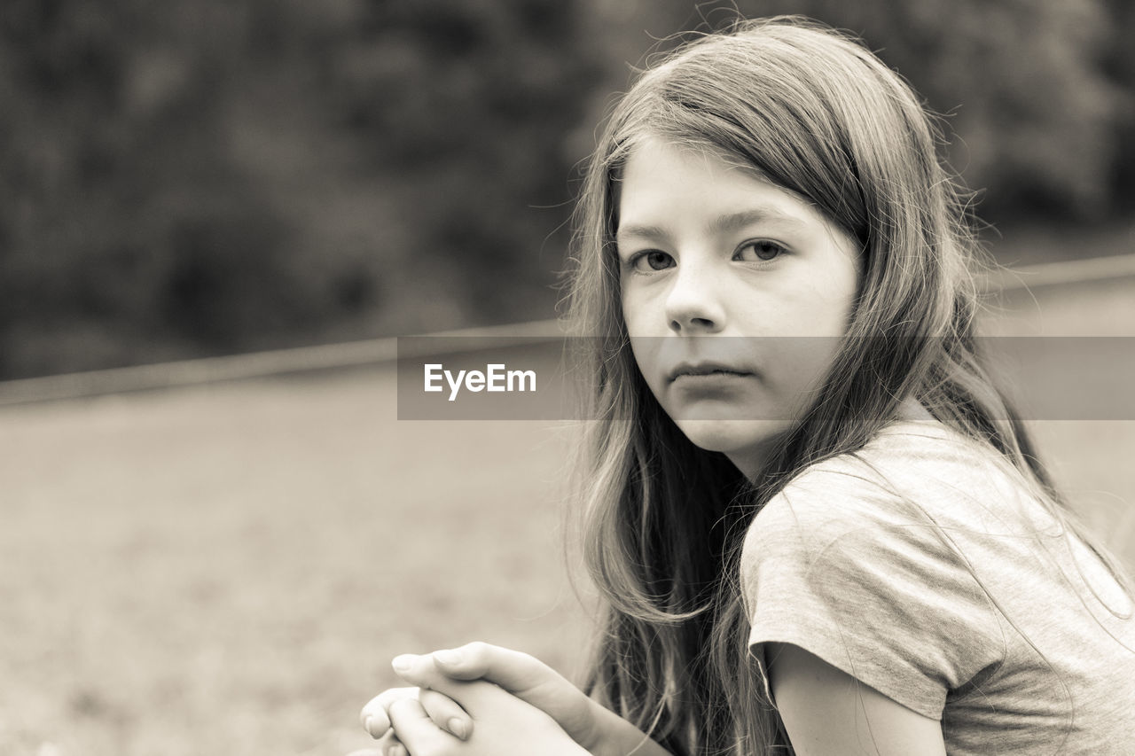 Portrait of girl outdoors