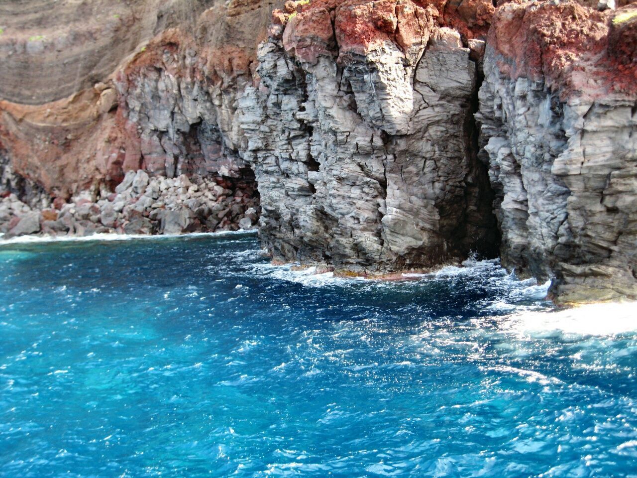 Rock formations in front of sea