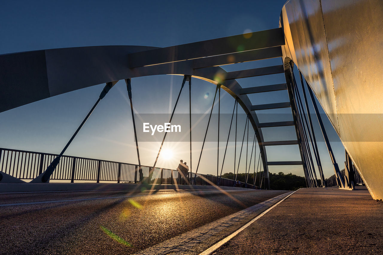 low angle view of suspension bridge