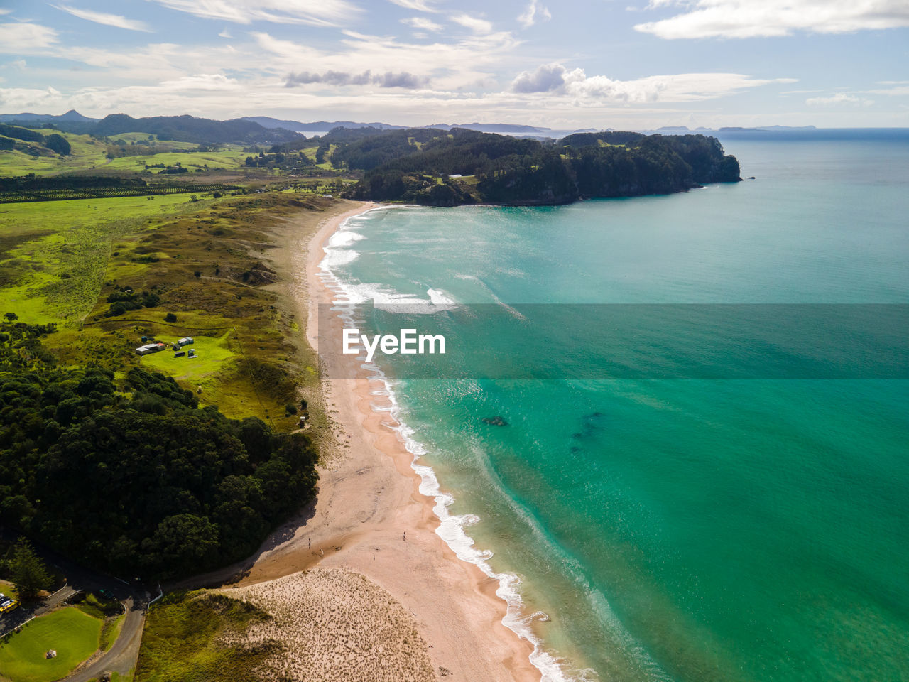 high angle view of beach against sky