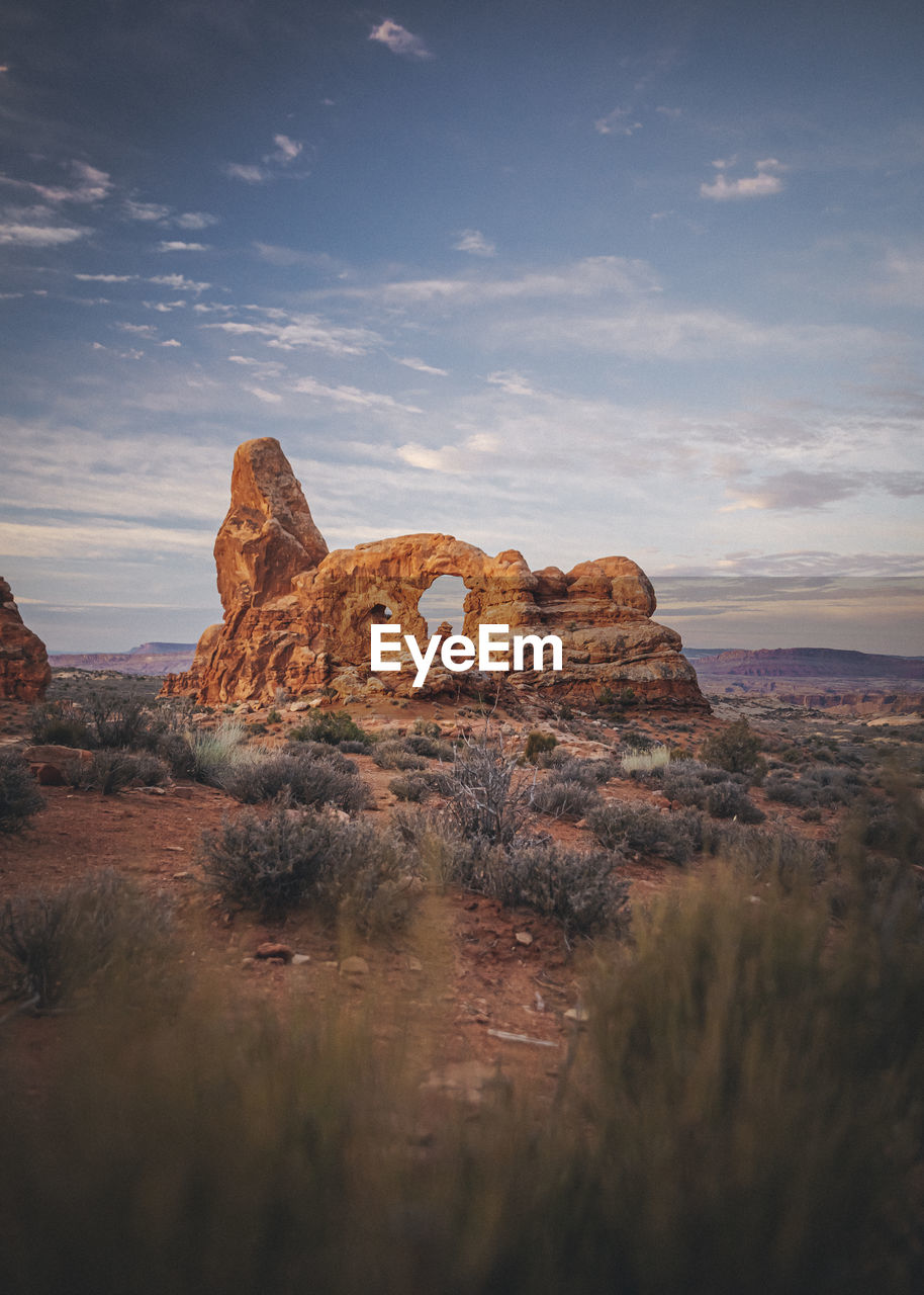 Turret arch in the morning at arches national park