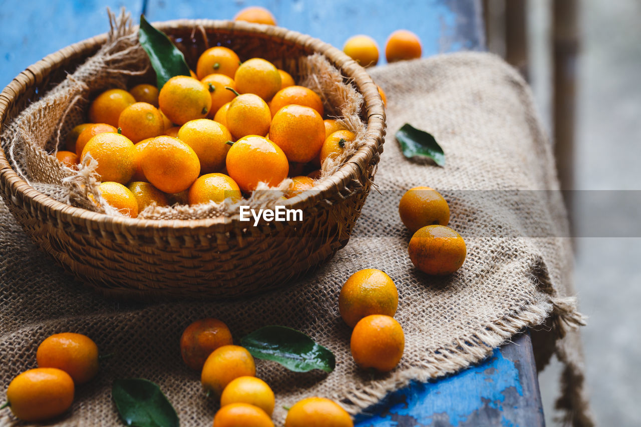 Close-up of fruits in basket