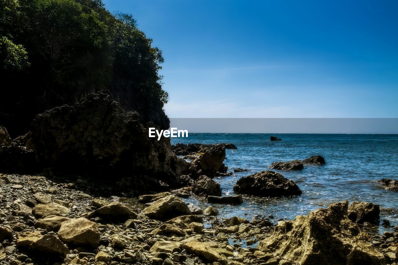 Rock formations at seashore