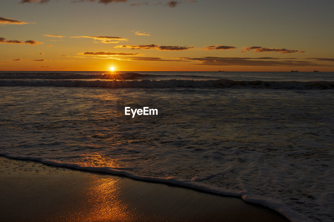 SCENIC VIEW OF SEA DURING SUNSET