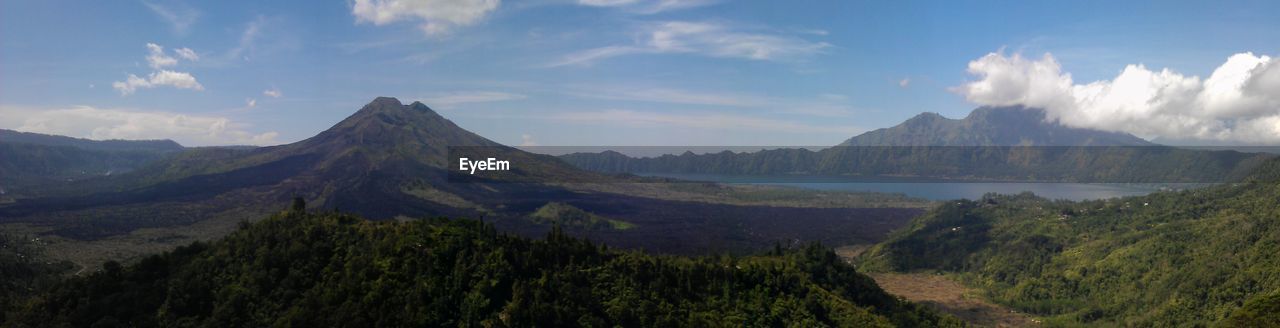 Panoramic view of mountains against sky