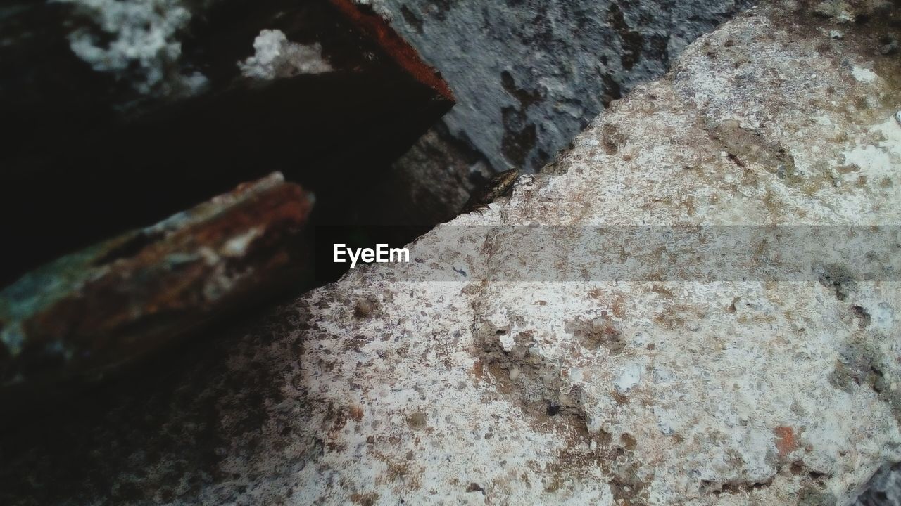 CLOSE-UP OF ROCKS ON FLOOR