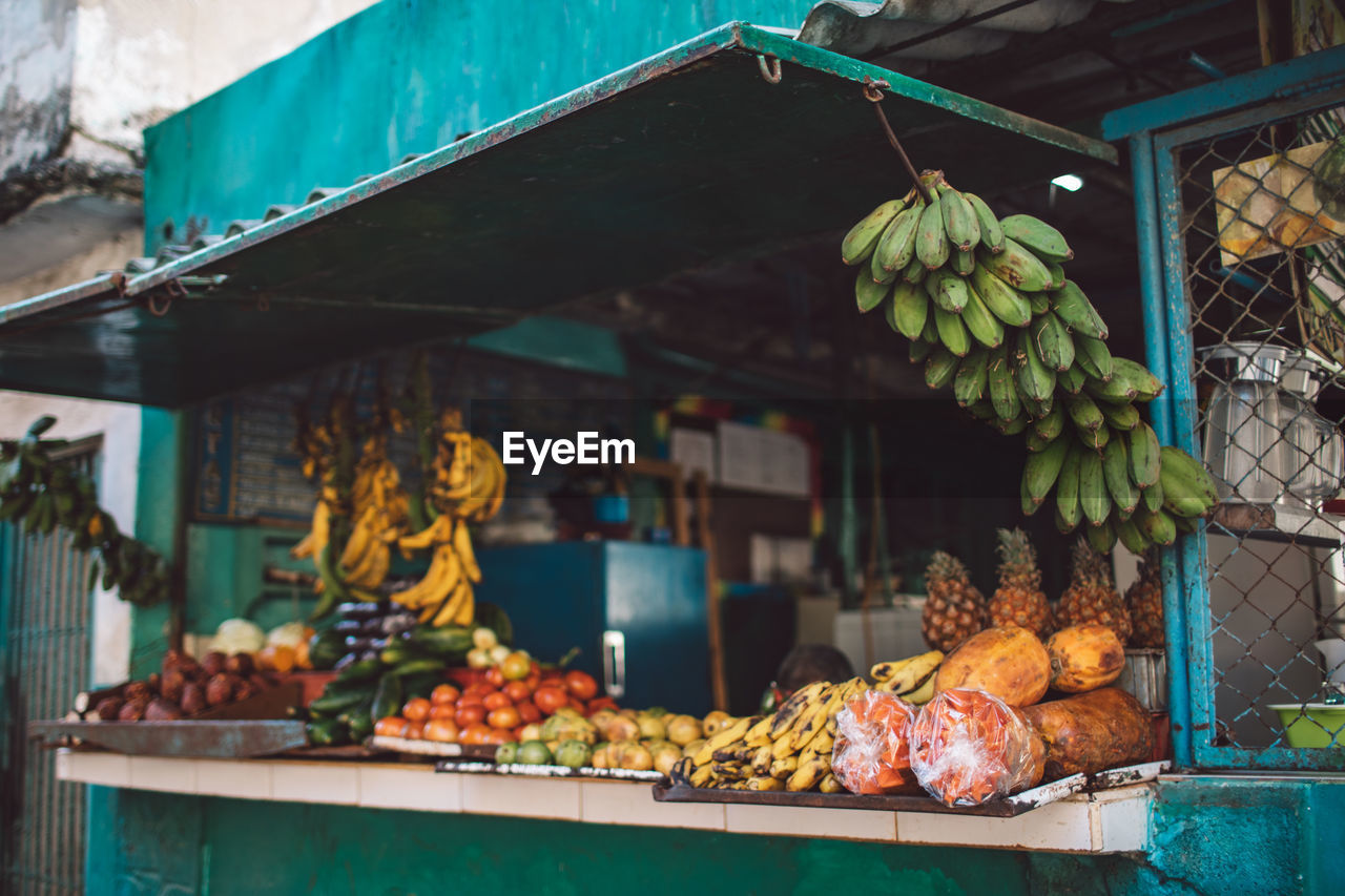 Fruits for sale at market stall