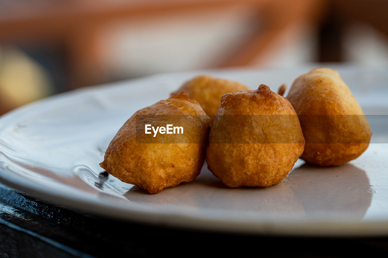 Close-up of food in plate on table