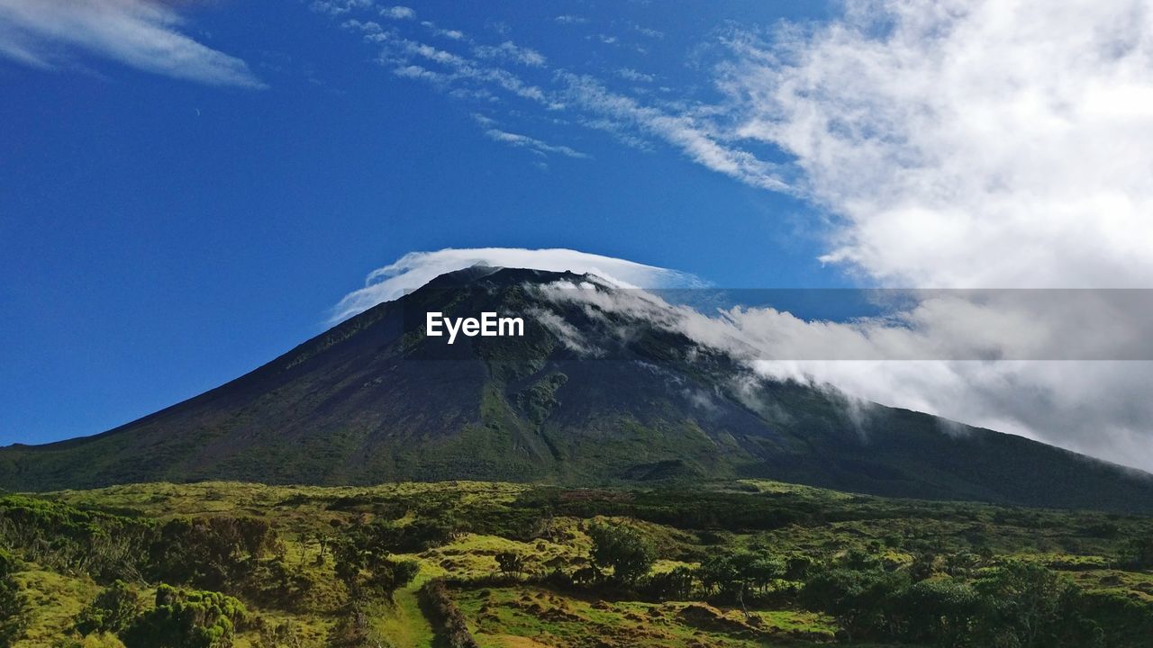 Scenic view of mountains against sky