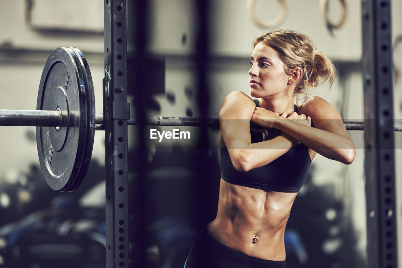 Young woman in gym