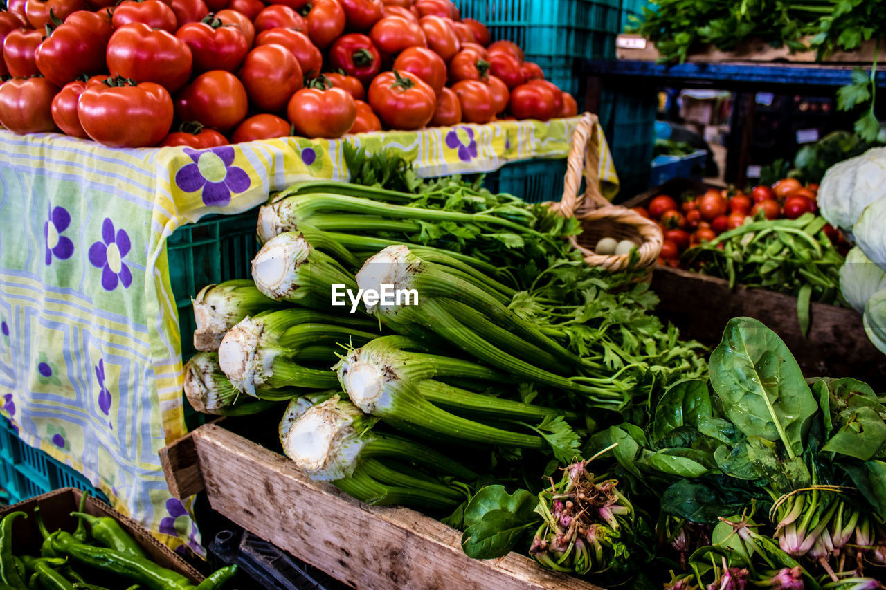 full frame shot of vegetables for sale in market