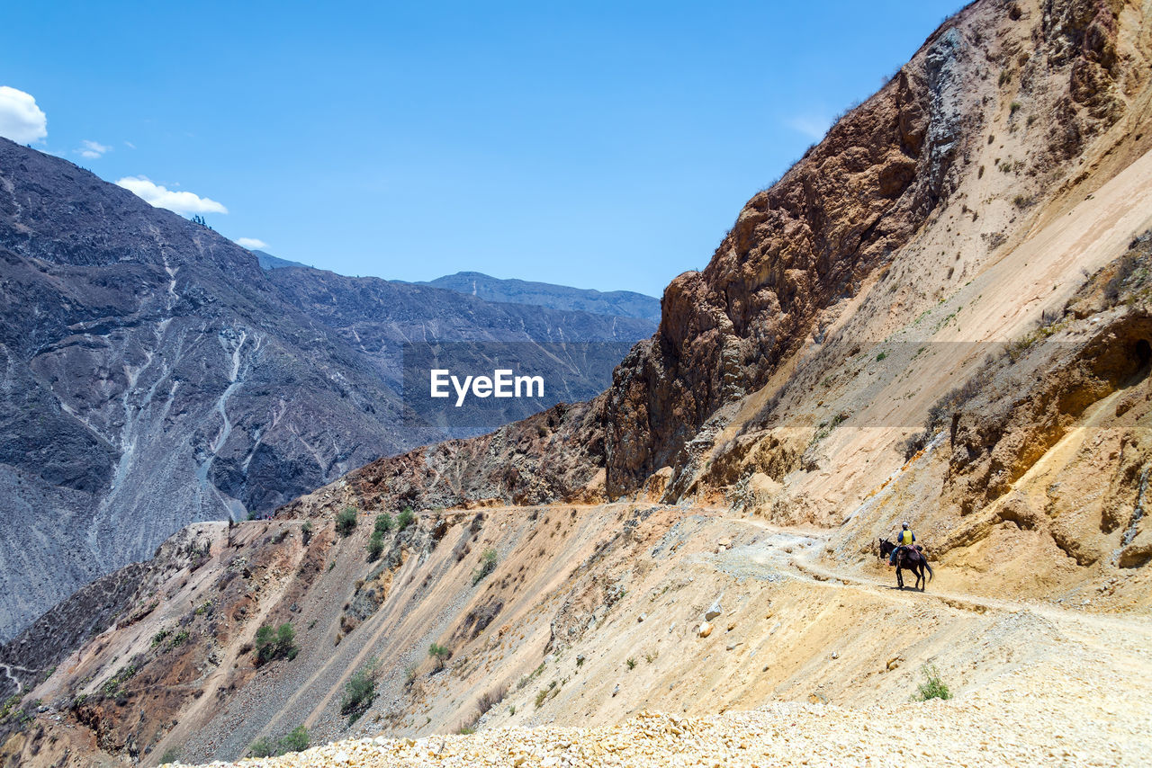 Scenic view of valley and mountains 