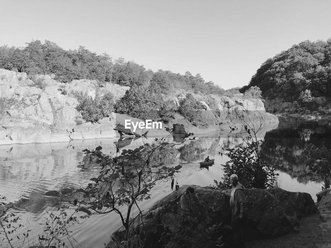 REFLECTION OF TREES IN LAKE