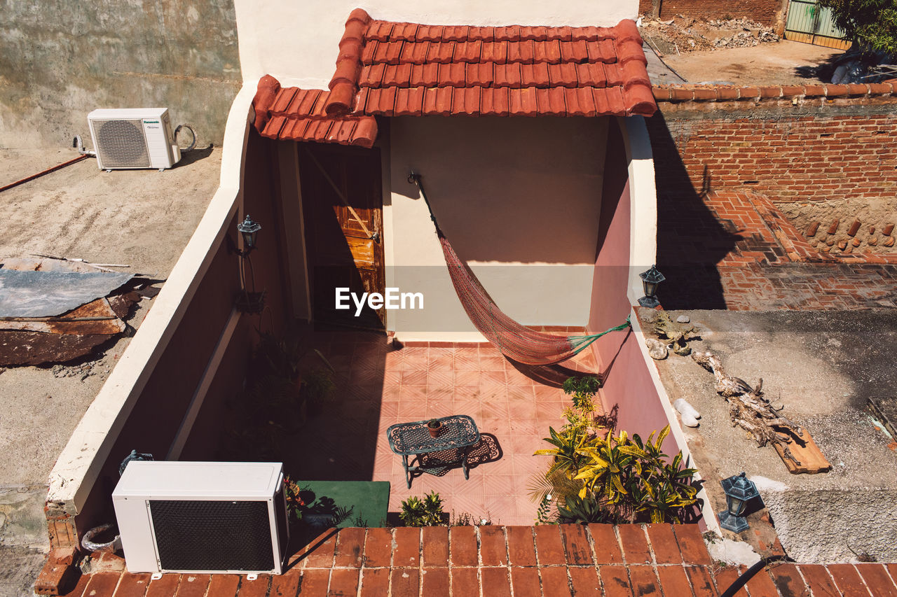 High angle view of residential building