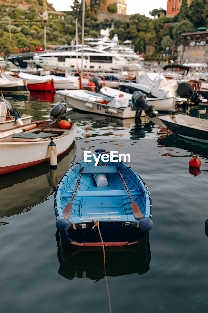 boats moored in sea