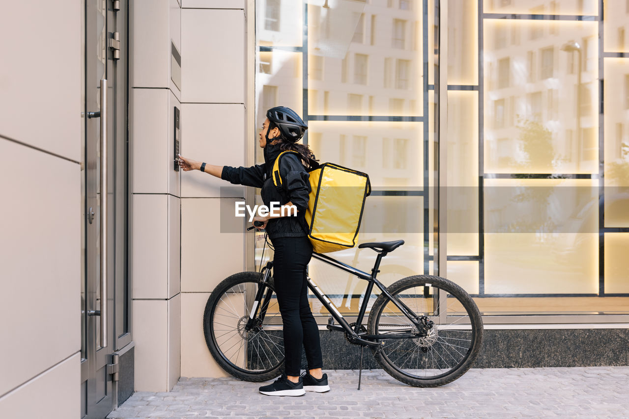 Man riding bicycle