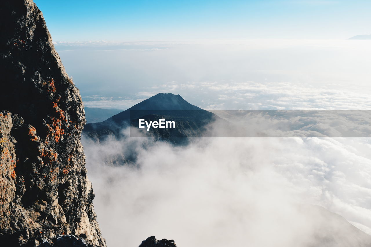 Scenic view of mountain and cloudscape