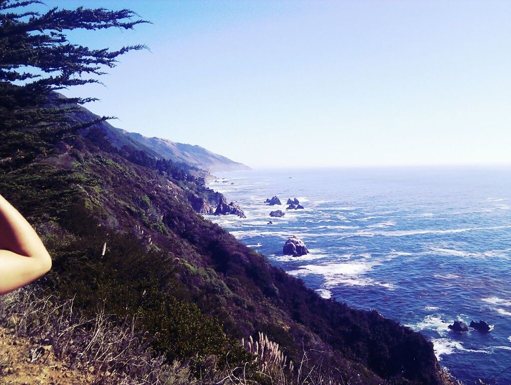 Rocky shore along the sea