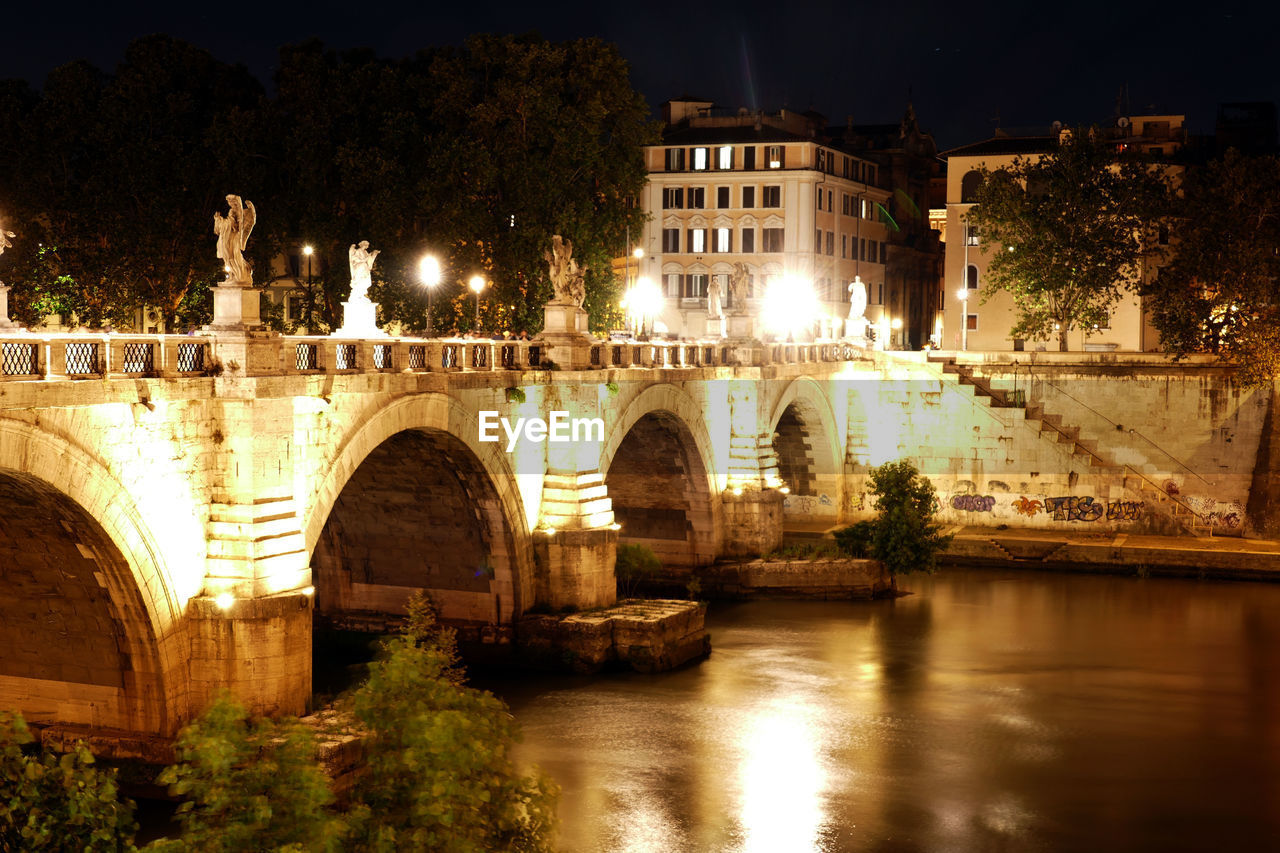 Architecture City European  Lights Nightphotography Reflection Roma Romantic Sightseeing Tourist Backgrounds Bridge Building Capital Capital Of Italy Domestic Animals History Italy Landscape Night Reflections River Tourism Wallpaper Water