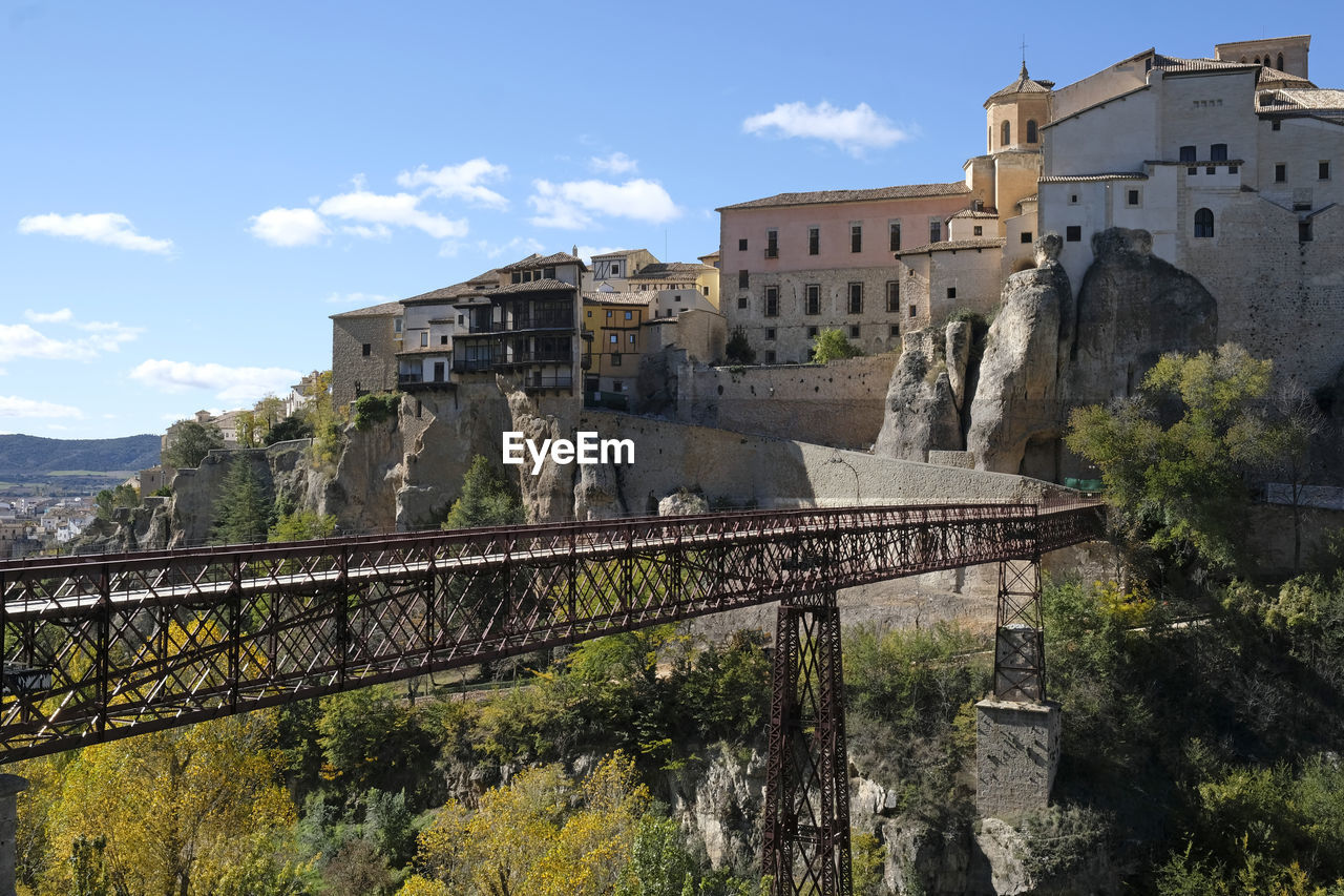 Hanging houses - beautiful buildings in cuenca, spain, during autumn season
