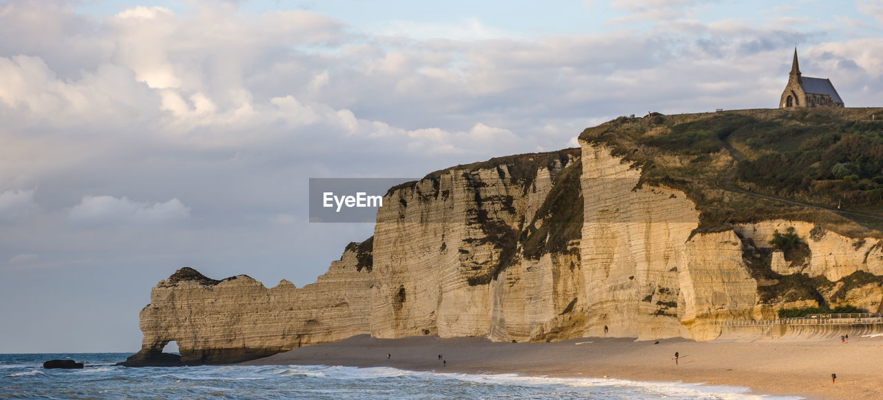 Panoramic view of cliffed coast