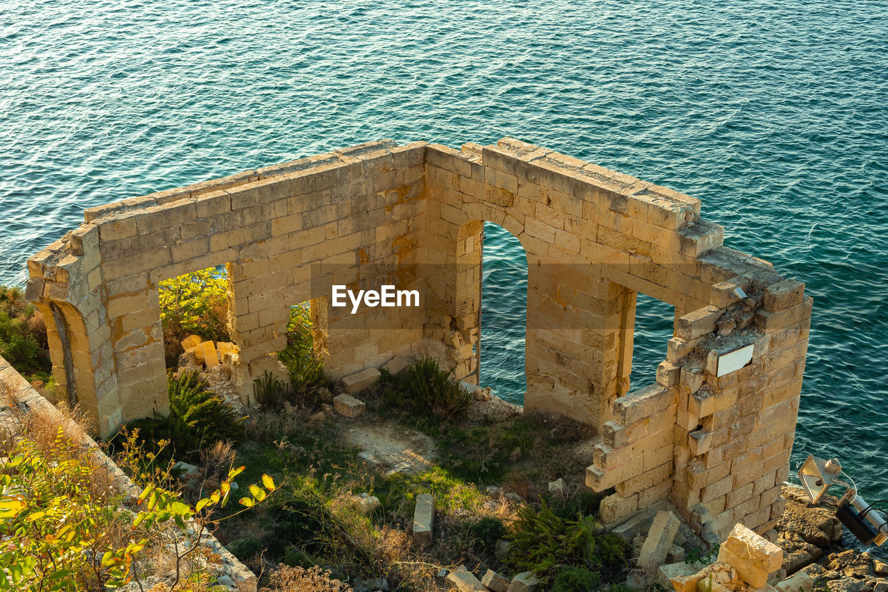 High angle view of beach