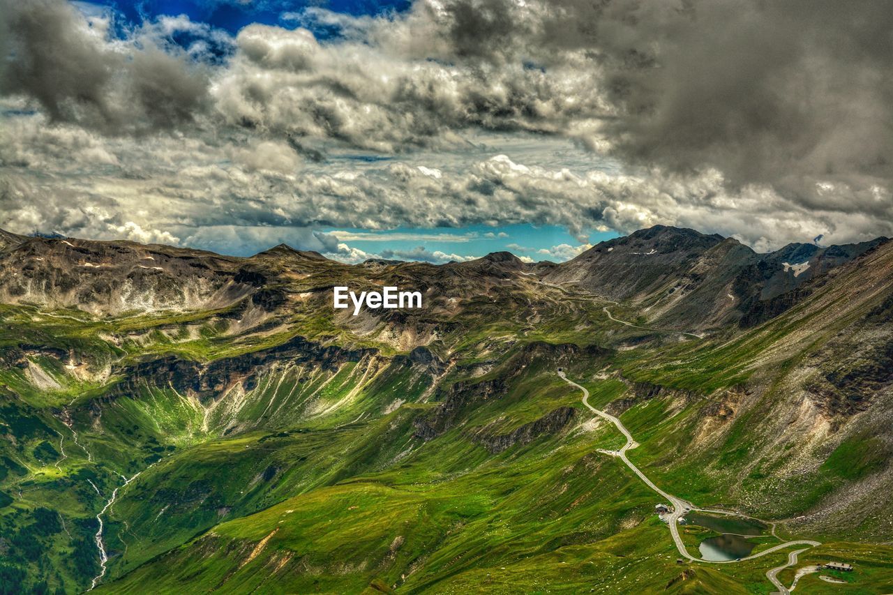 Scenic view of dramatic landscape against sky