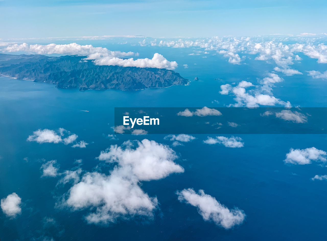 Aerial view of sea against sky