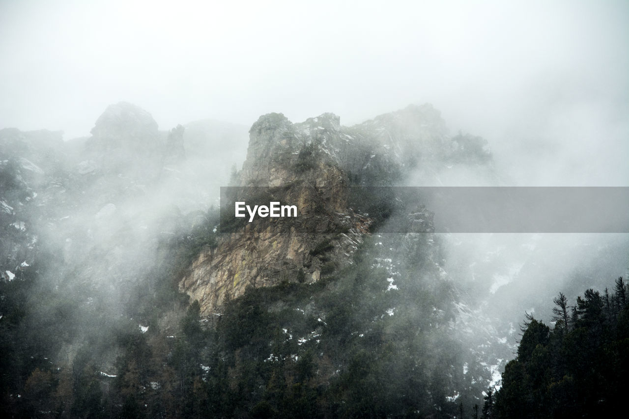 Low angle view of mountain against sky