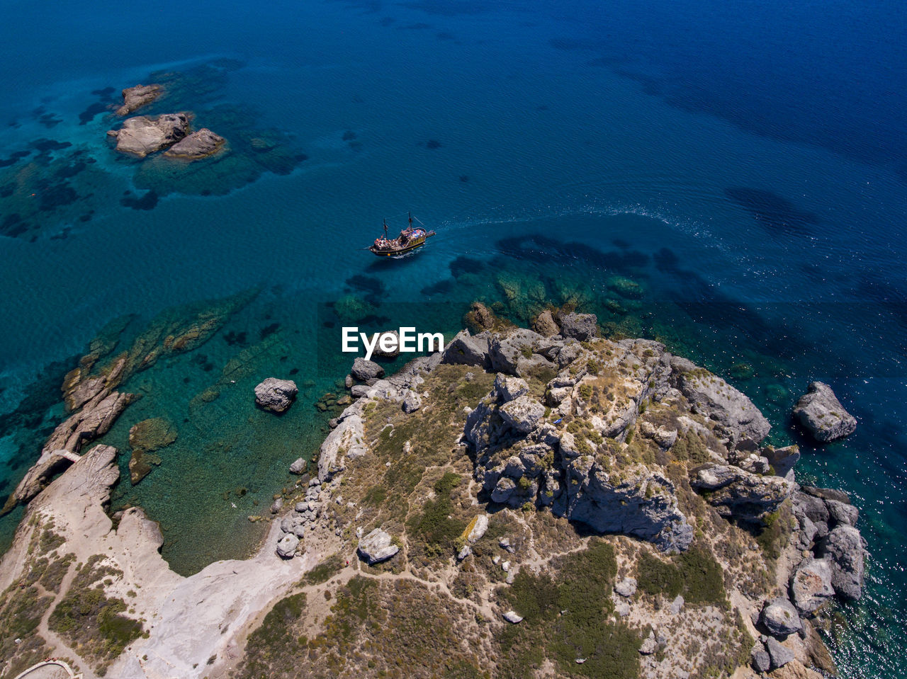 Aerial view of coastline