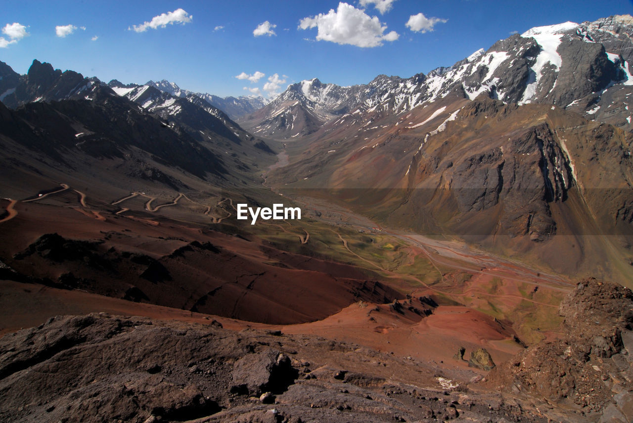 Cristo redentor de los andes mountains and natural landscape, argentina