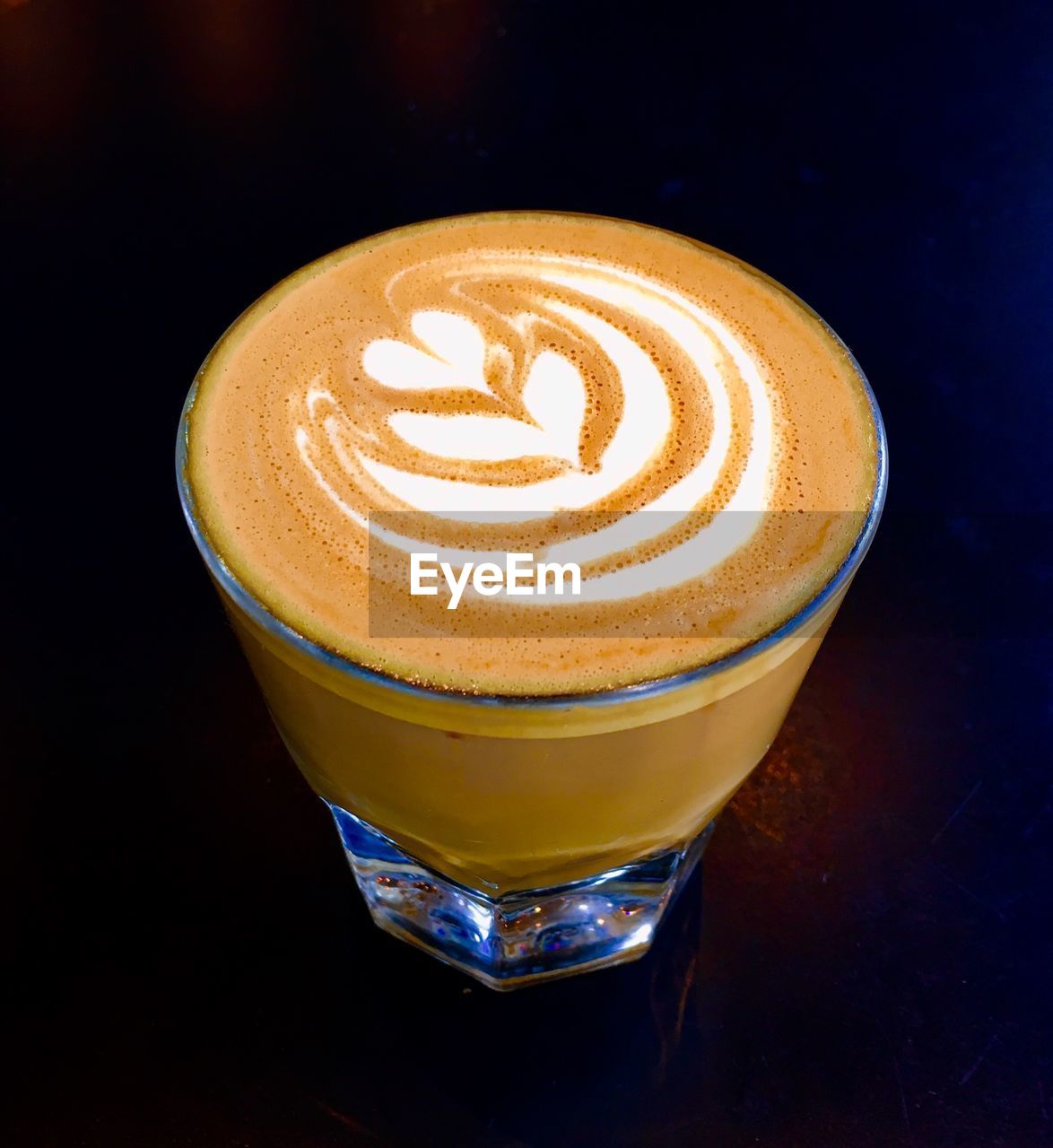 High angle view of coffee on table