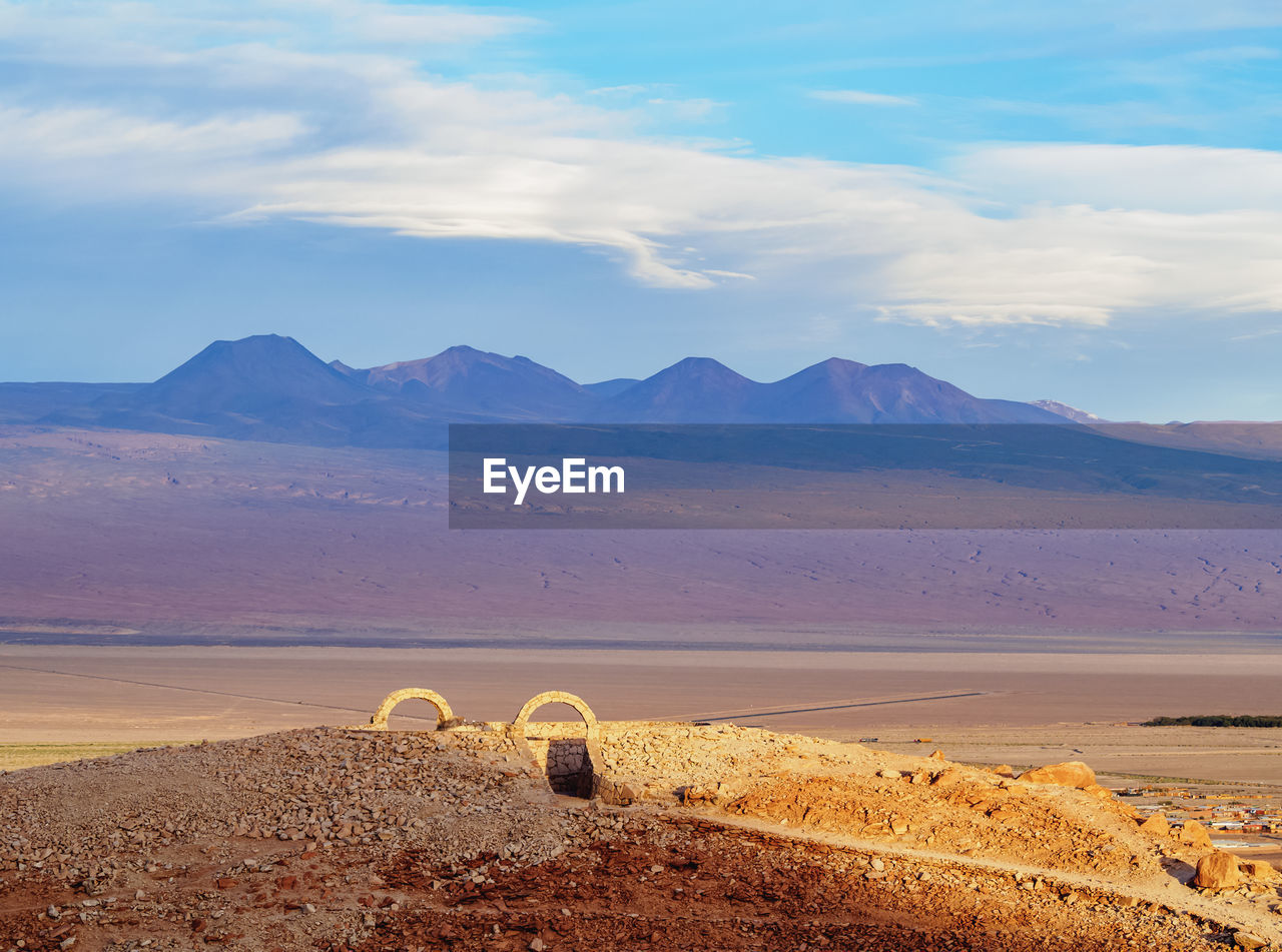 Scenic view of desert against sky