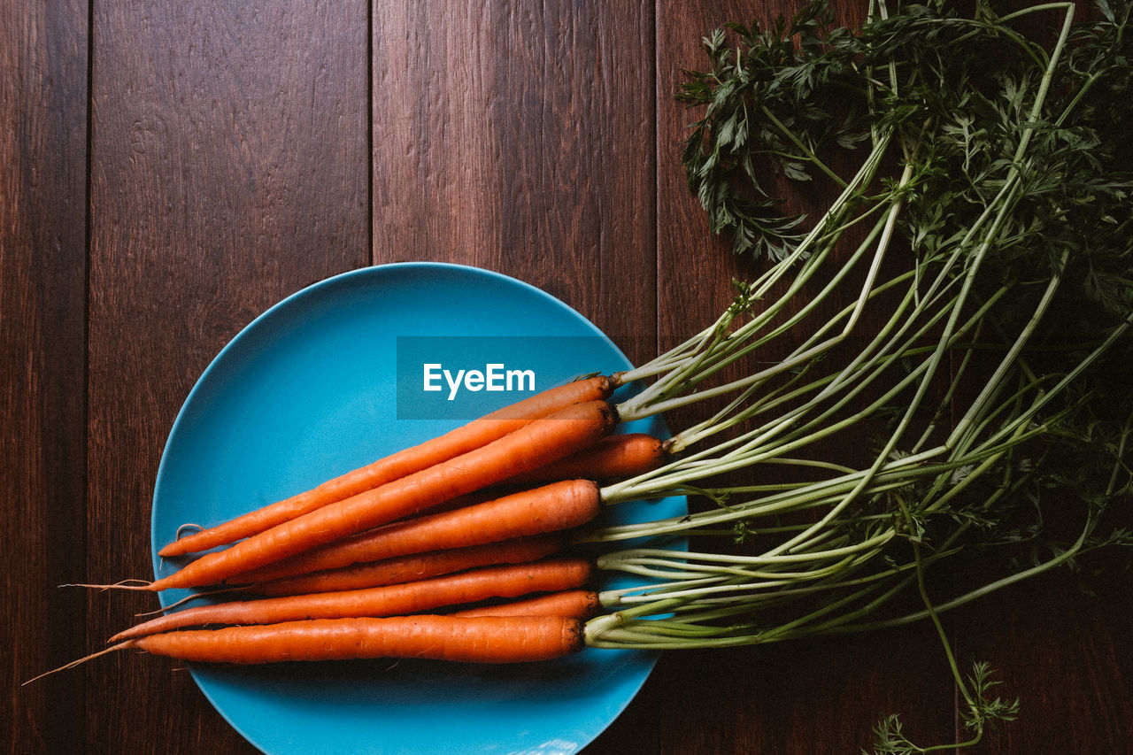 Close-up of carrots on table