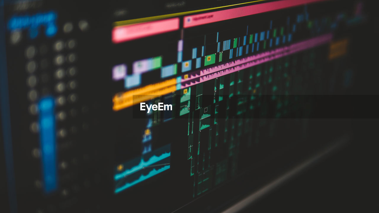 Close-up of illuminated computer screen