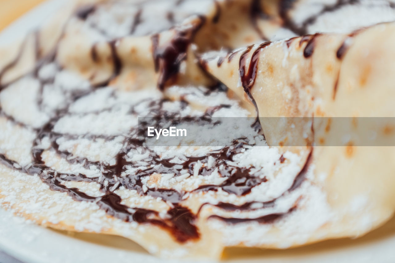 Extreme close up of crepes