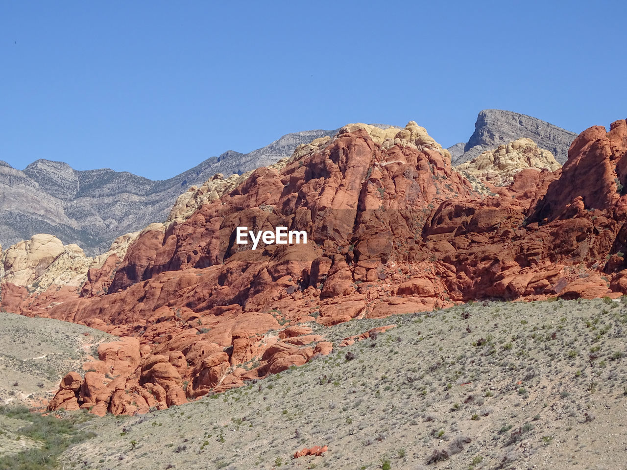 SCENIC VIEW OF MOUNTAIN RANGE AGAINST CLEAR SKY