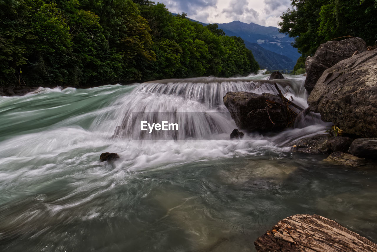 Scenic view of waterfall