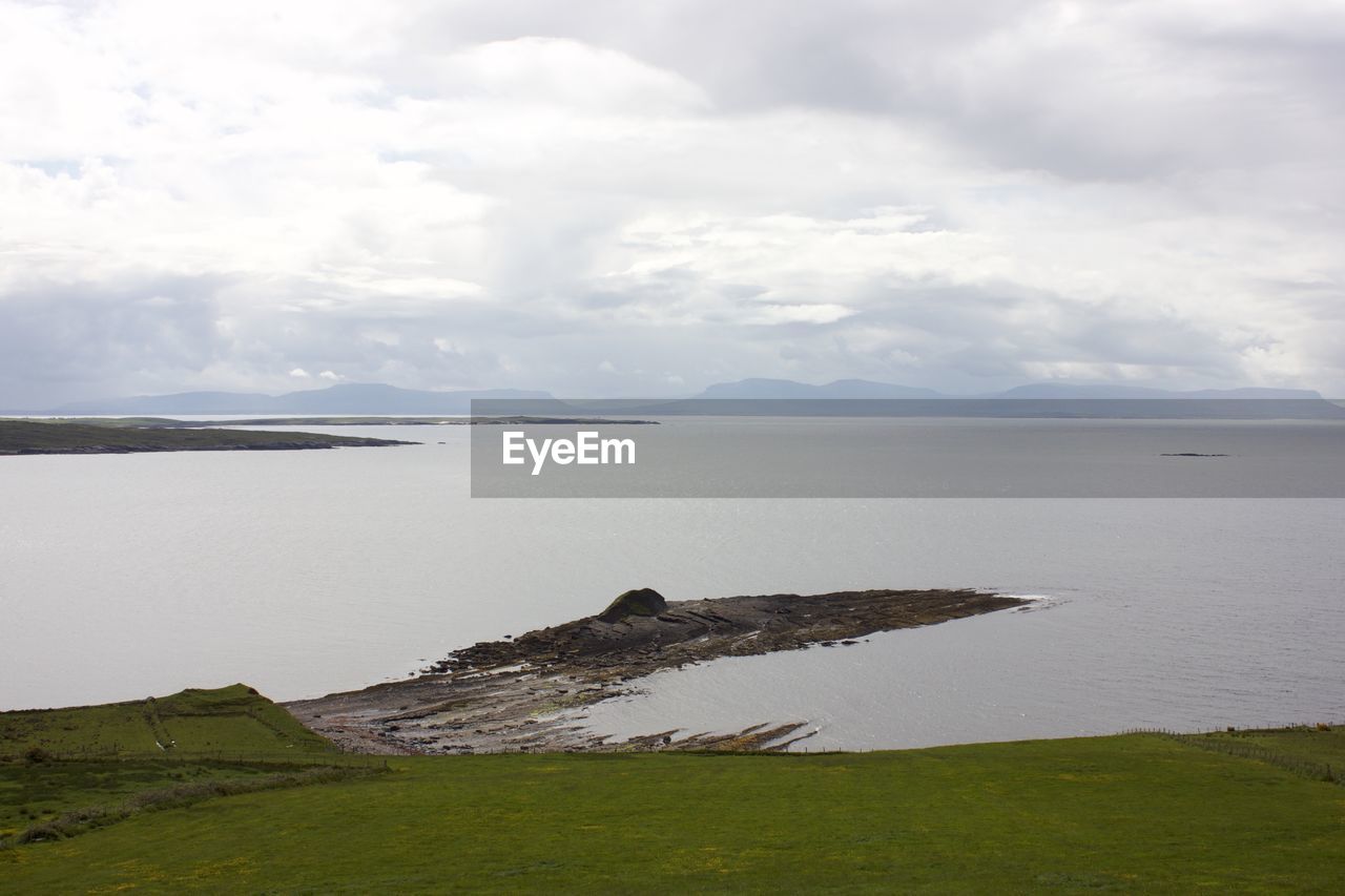 SCENIC VIEW OF SEA AND SHORE AGAINST SKY