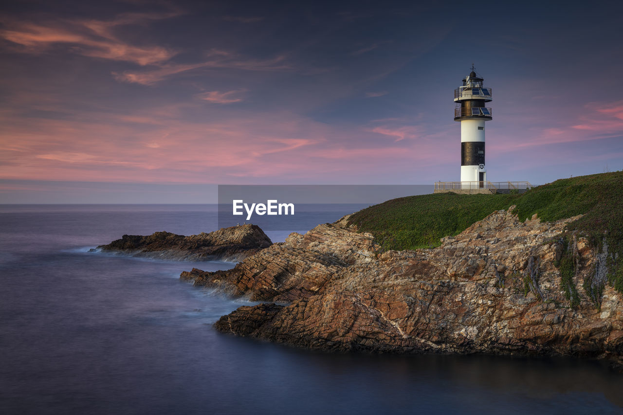 Lighthouse on the coast of ribadeo, galicia, spain