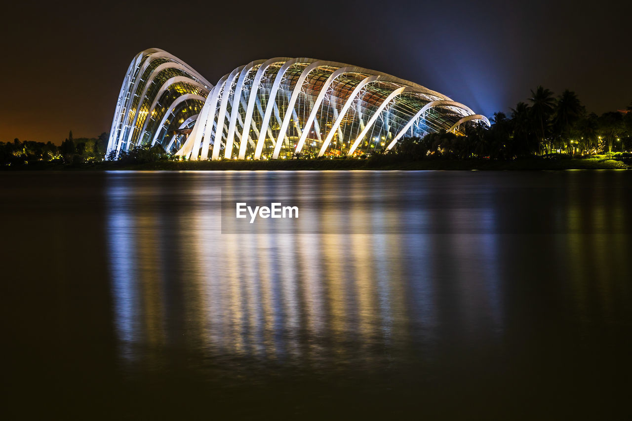 Illuminated city at night